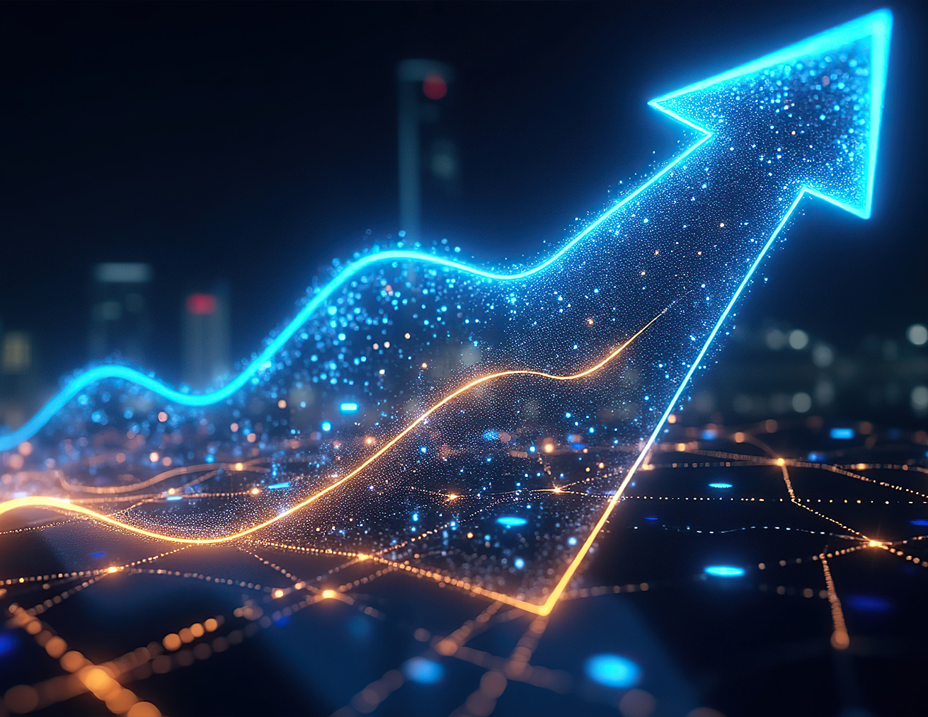 Business professionals collaborating on AI strategy