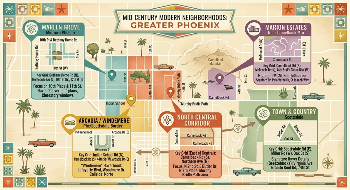 Best Neighborhoods for Mid-Century Modern Homes in Greater Phoenix | MCM Guide