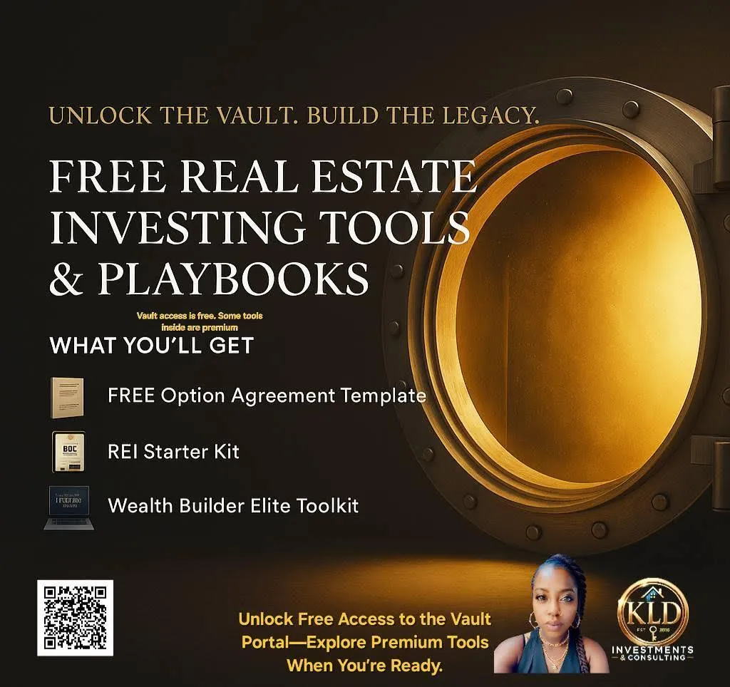 “Glowing vault representing free access to Brandy Johnson’s Community Wealth Portal. Includes both free starter tools and premium bundles.”