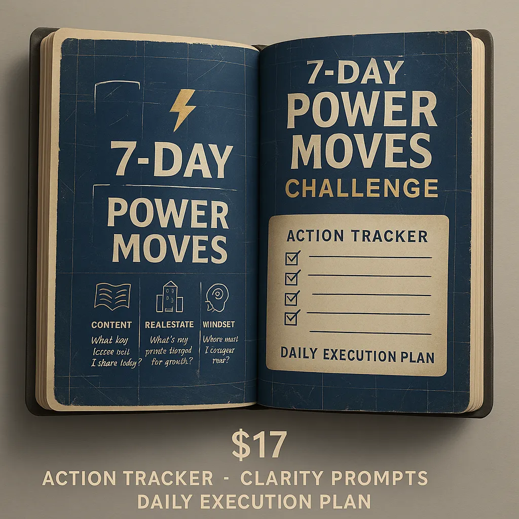 Brandy Johnson quote: You don’t wait for clarity. You build it — gold branded graphic for Power Moves funnel