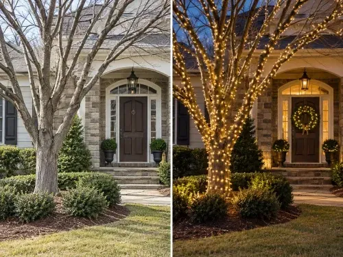 Christmas Tree & Wreath Lighting in Woodstock