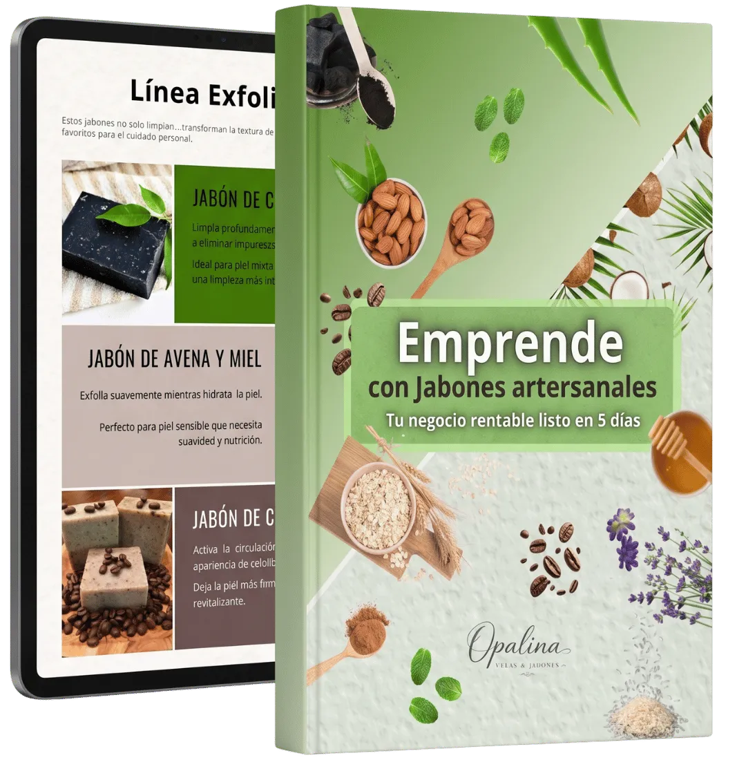 Mockup del ebook Jabones Artesanales que Sí se Venden