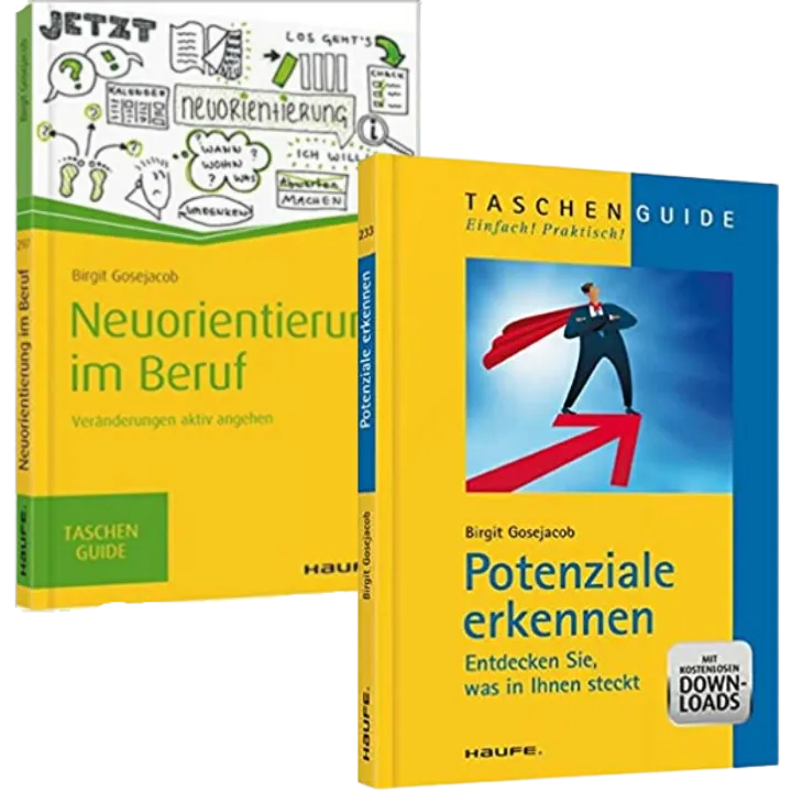 Author Birgit Gosejacob - Covers of Haufe Pocketguides in German Neuorientierung im Berufund Potenzia erkennen