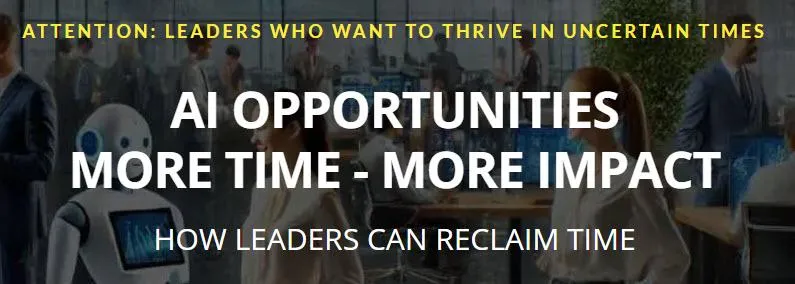 Page header for free webinar: AI opportunities more time - more impact