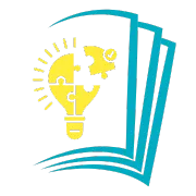 Icon for inspirational reads - pages and a bulb consisting out of puzzle pieces