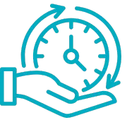 Ion for "ecalim hours" an open hand holding a clock