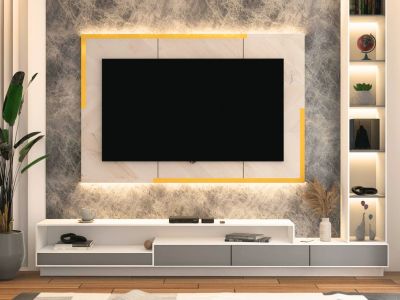 Soundbar installation service in Miami mounted below wall TV with hidden wiring