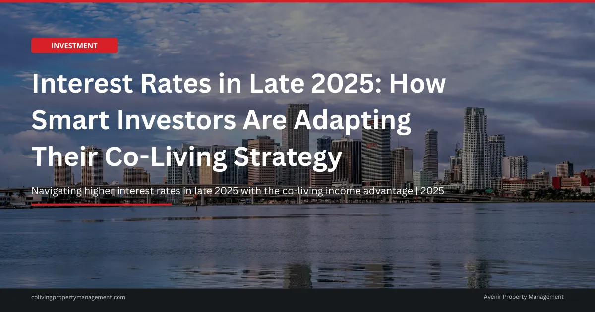 Financial analyst reviewing interest rate trends and co-living investment analysis on computer screen