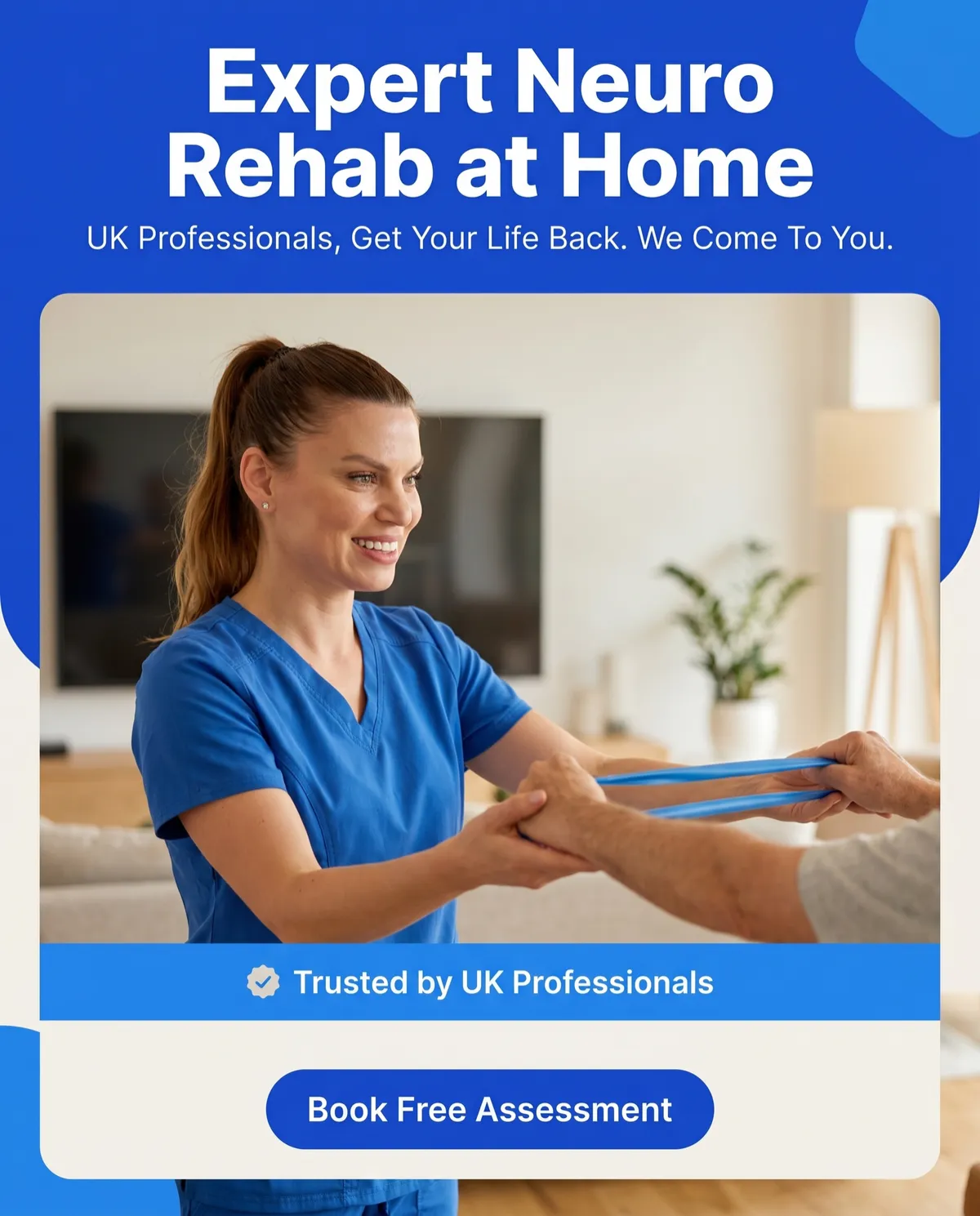 Yllka Fillery: visual guide to Physio Rehabilitation meta ad creative - Expert Neuro Rehab at Home.