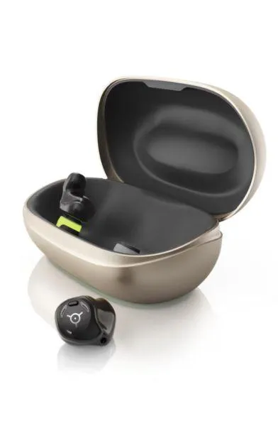 Phonak Virto™ R Infinio earing aids in their charger