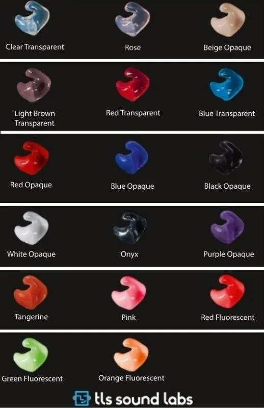 TLS custom earmold color options