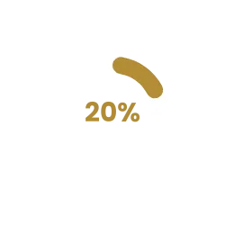 A 20% icon that represents the increase in leader and team capacity as a result of scaling your business