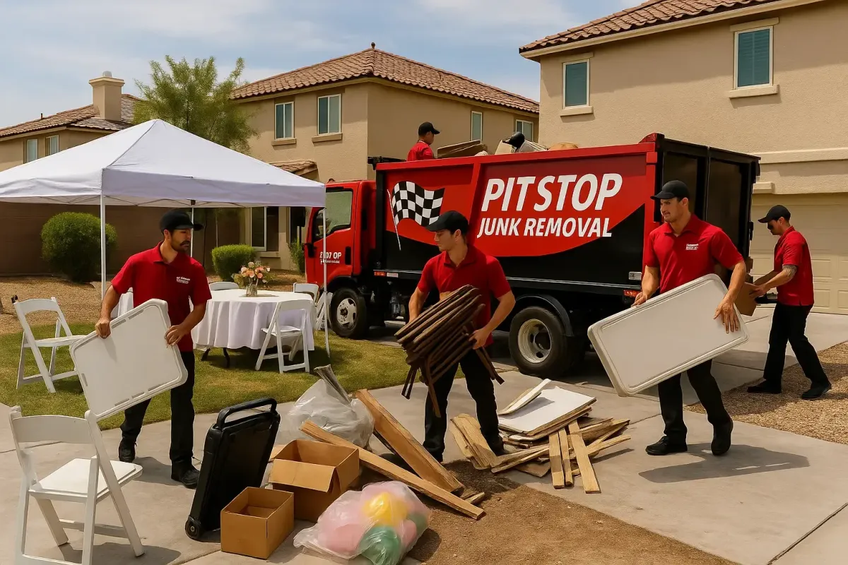 Pit Stop crew removing party junk and trash after a Las Vegas event