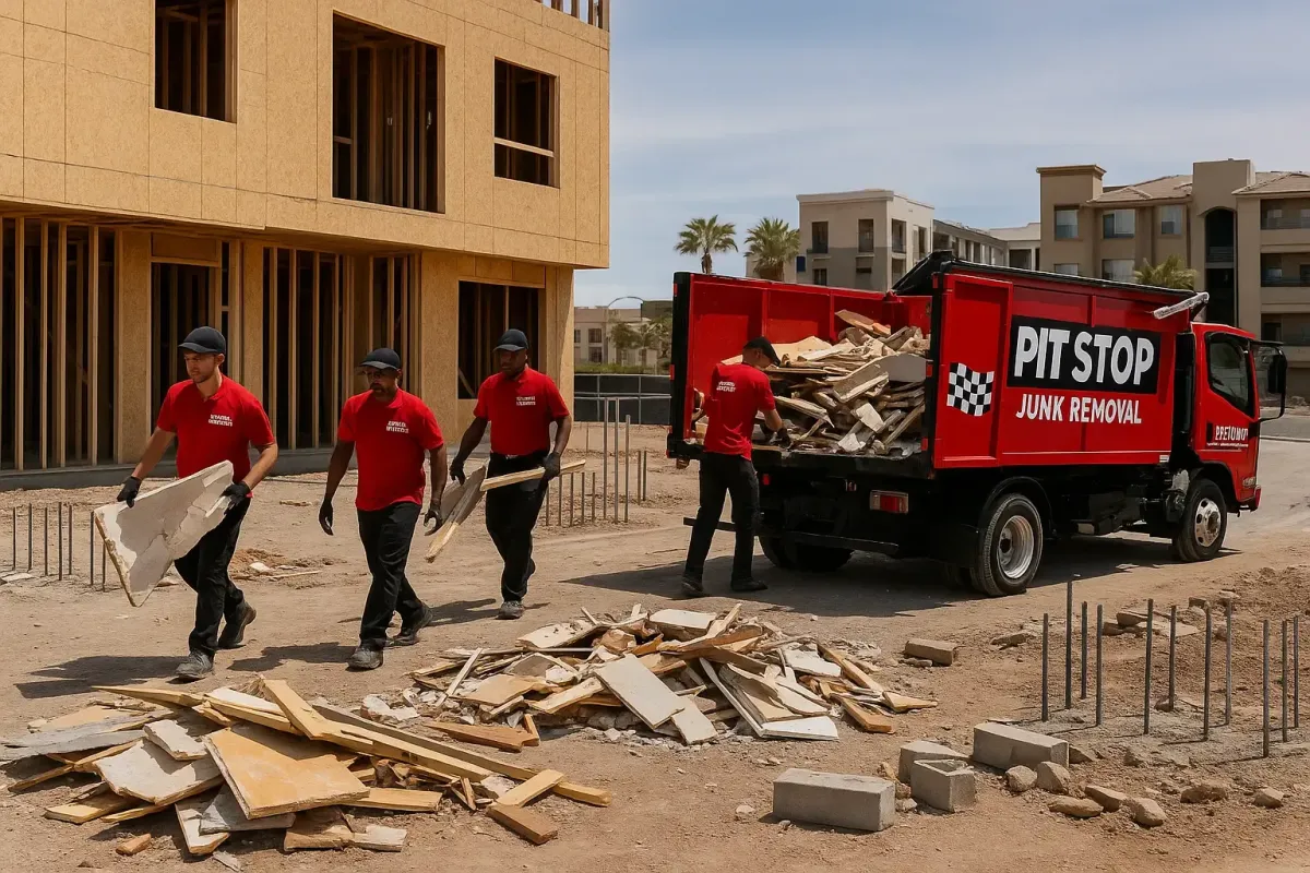 Pit Stop removing job site debris from a Las Vegas construction site
