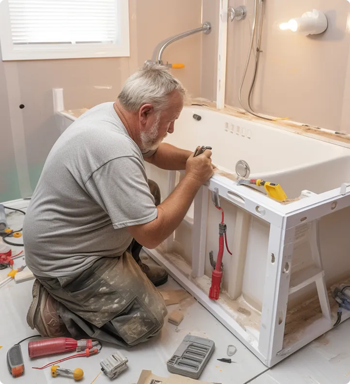 Senior maintaining independence and dignity with walk-in tub bathing solution