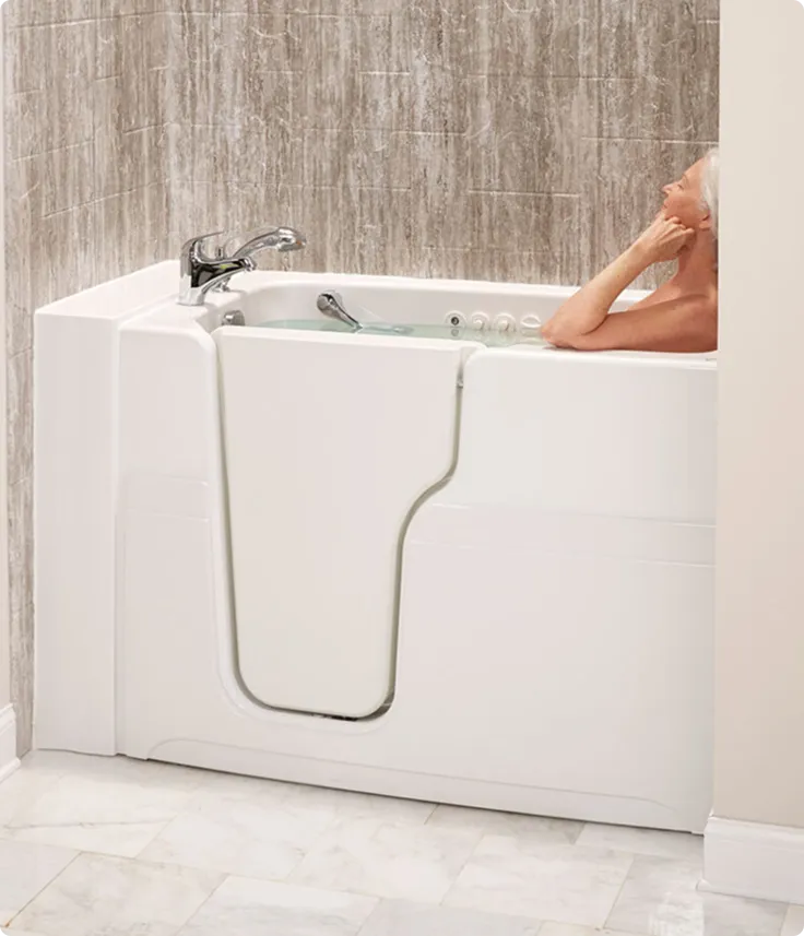 Walk-in tub installation transformation from standard bathtub in Nashua NH home