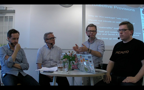 Sponsor and partner logos for Term Sheet Battle Stockholm 2013 — featuring Creandum, Sunstone Capital, Startupbootcamp, and Wrapp at Stockholm's Döbelnsgatan venue