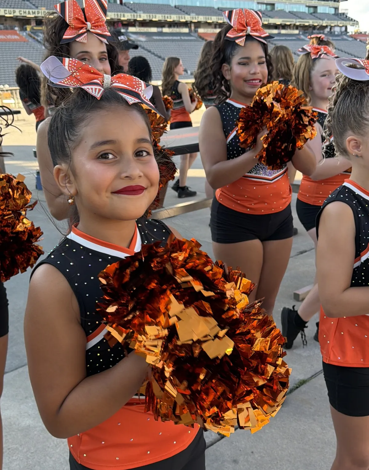 FORGE FC Spirit Squad performing synchronized stadium routine