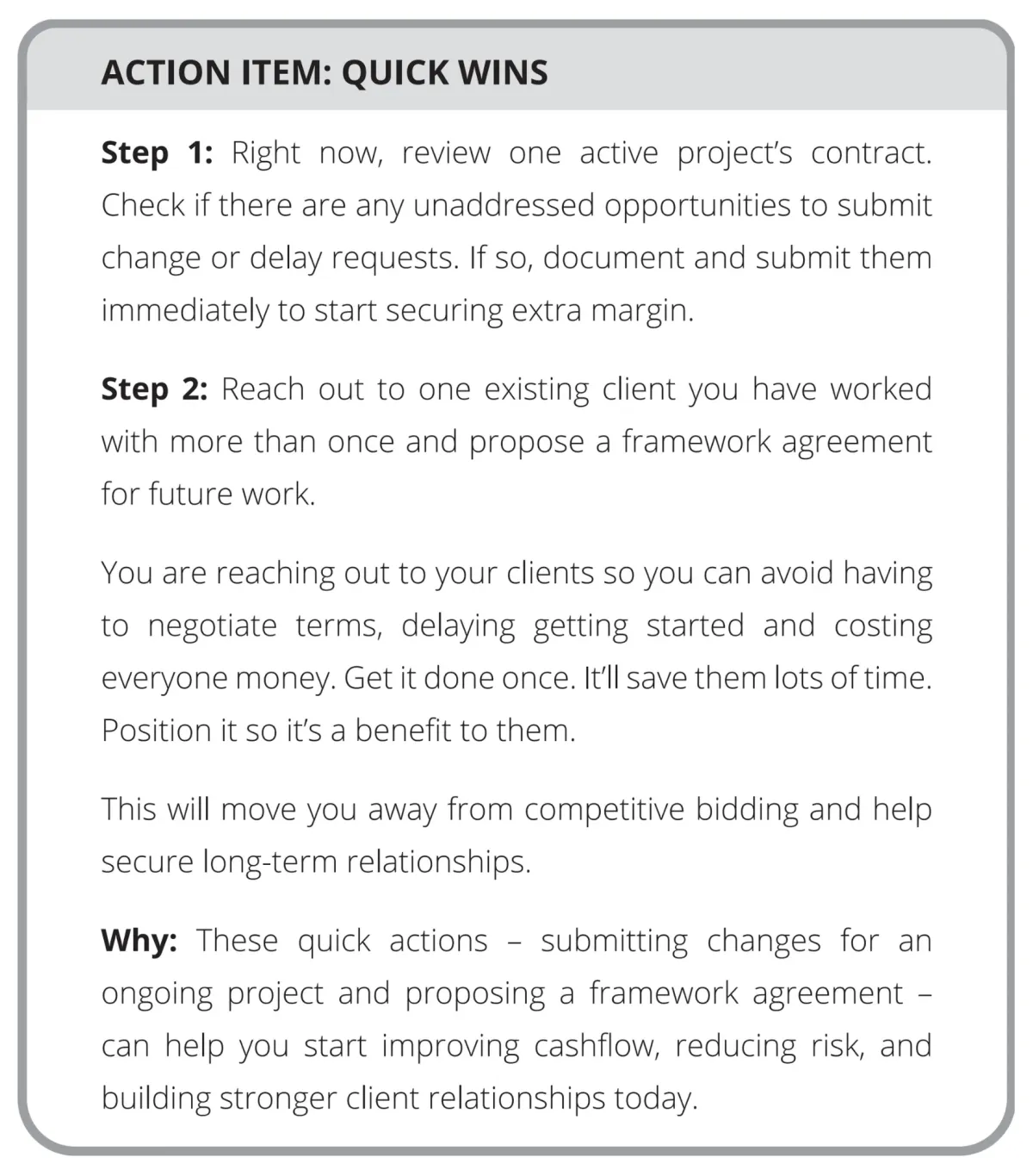 Page 58: Action Item: Quick Wins