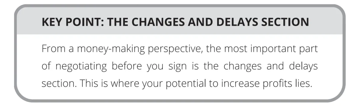 Page 111: Key Point: The Changes and Delays Section