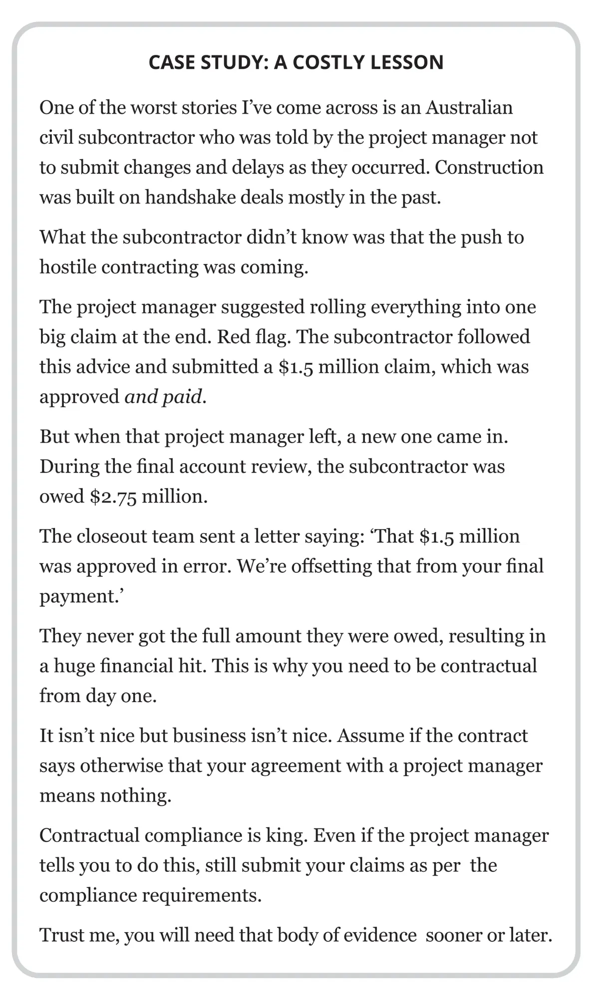 Page 123: Case Study: A Costly Lesson
