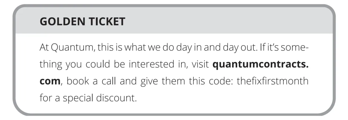 Page 125: "Golden Ticket" discount code