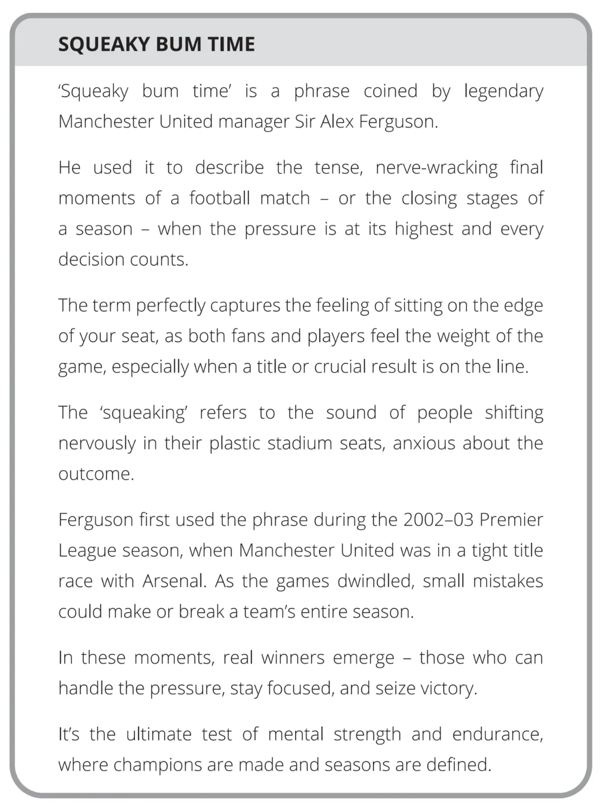 Page 118: Squeaky Bum Time