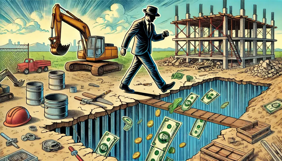 Construction professional on a job site illustrating the financial risks and contractual dangers of subcontractors walking off a project due to payment delays.
