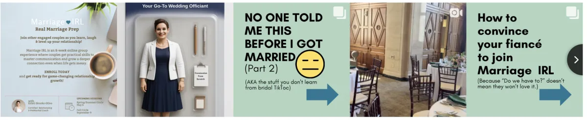 Brooks wedding ceremonies instagram feed