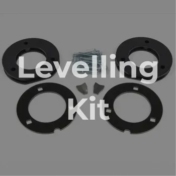 Vehicle levelling kits installed by GK Rims and Tires for improved stance