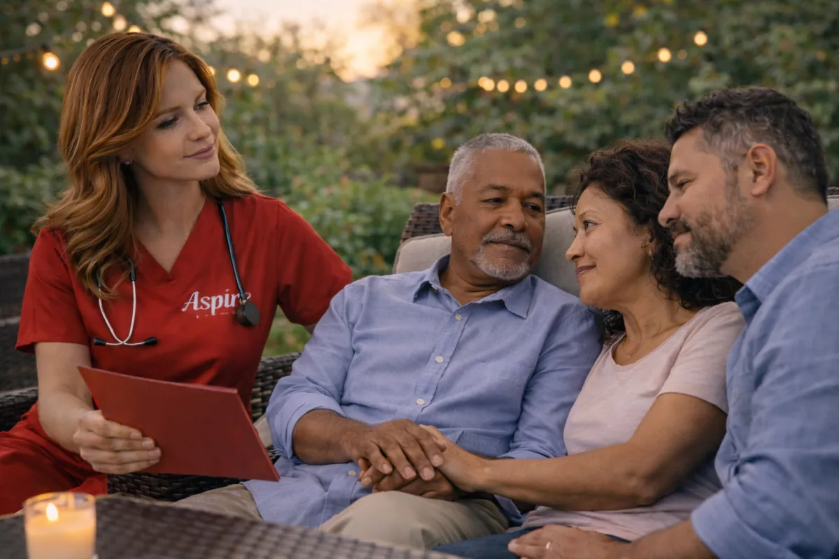 Family member holding the hand of a loved one receiving compassionate hospice care at home
