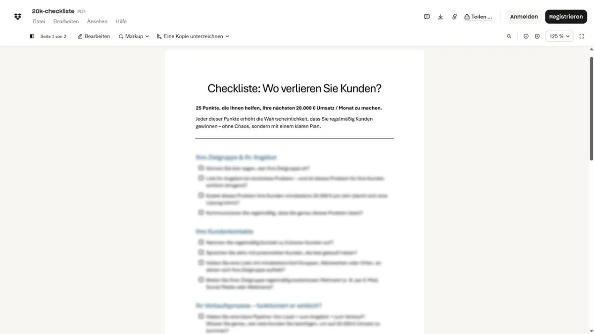 20K-Checkliste