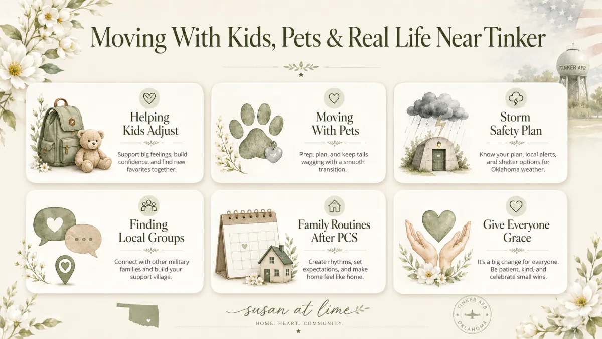 Moving with Kids, Pets and Real Life Near Tinker