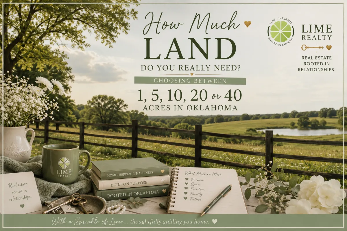 How Much Land Do You Really Need?  Choosing Between 1, 5, 10, 20, or 40 Acres in Oklahoma