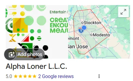 Google Business Map Image with 5 Star Review