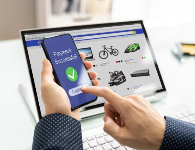 Εικόνα που δείχνει επιτυχημένη online αγορά από eshop