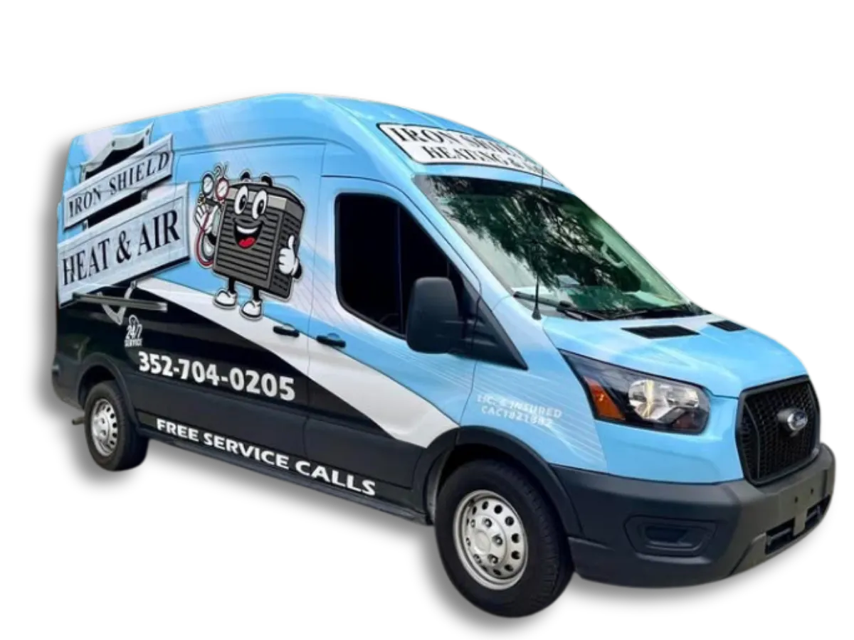 Iron Shield Heating & Air service van