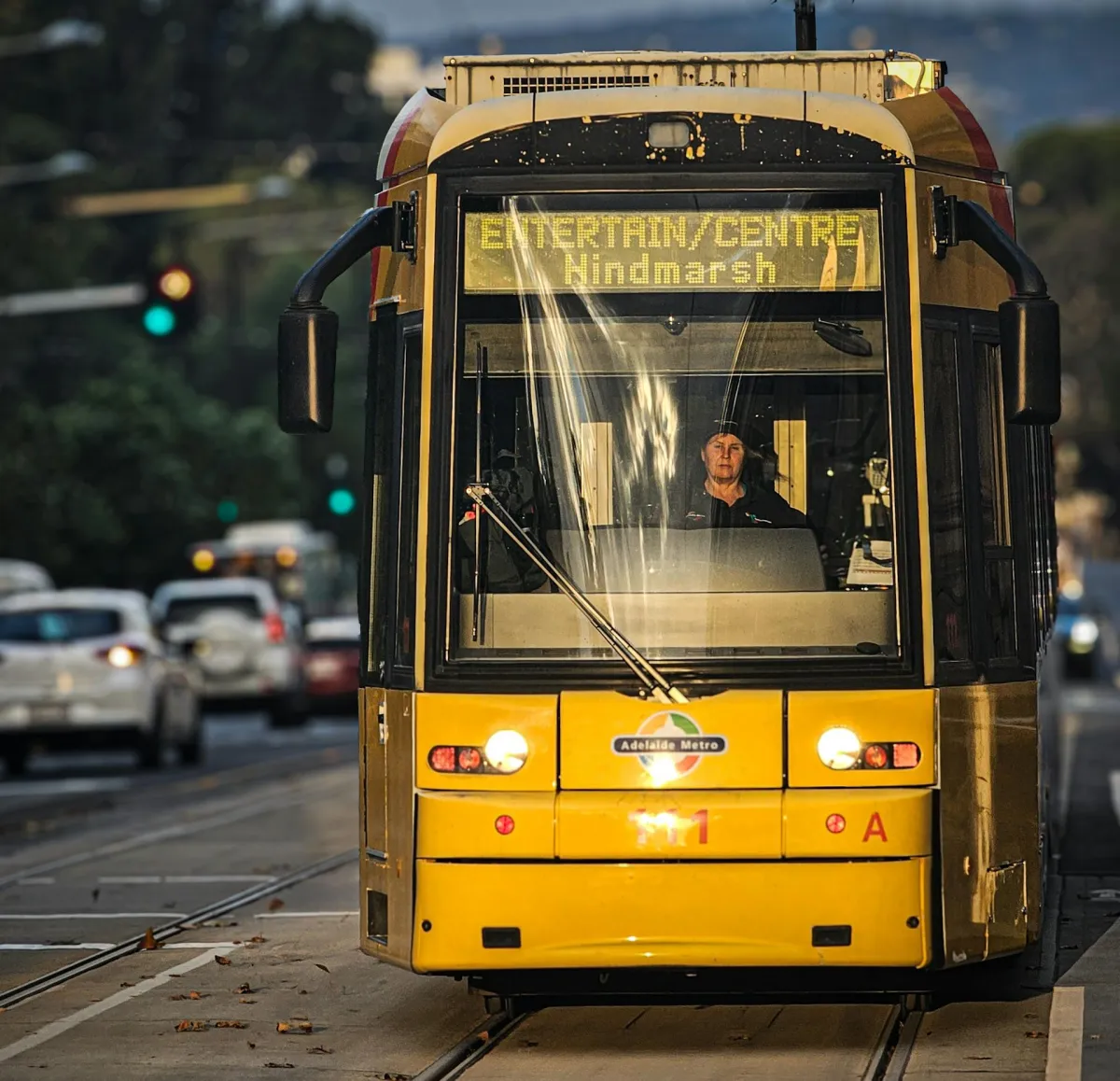 An Adelaide tram, moving one of the cities Aus Biz Ai provides businesses with AI automation services