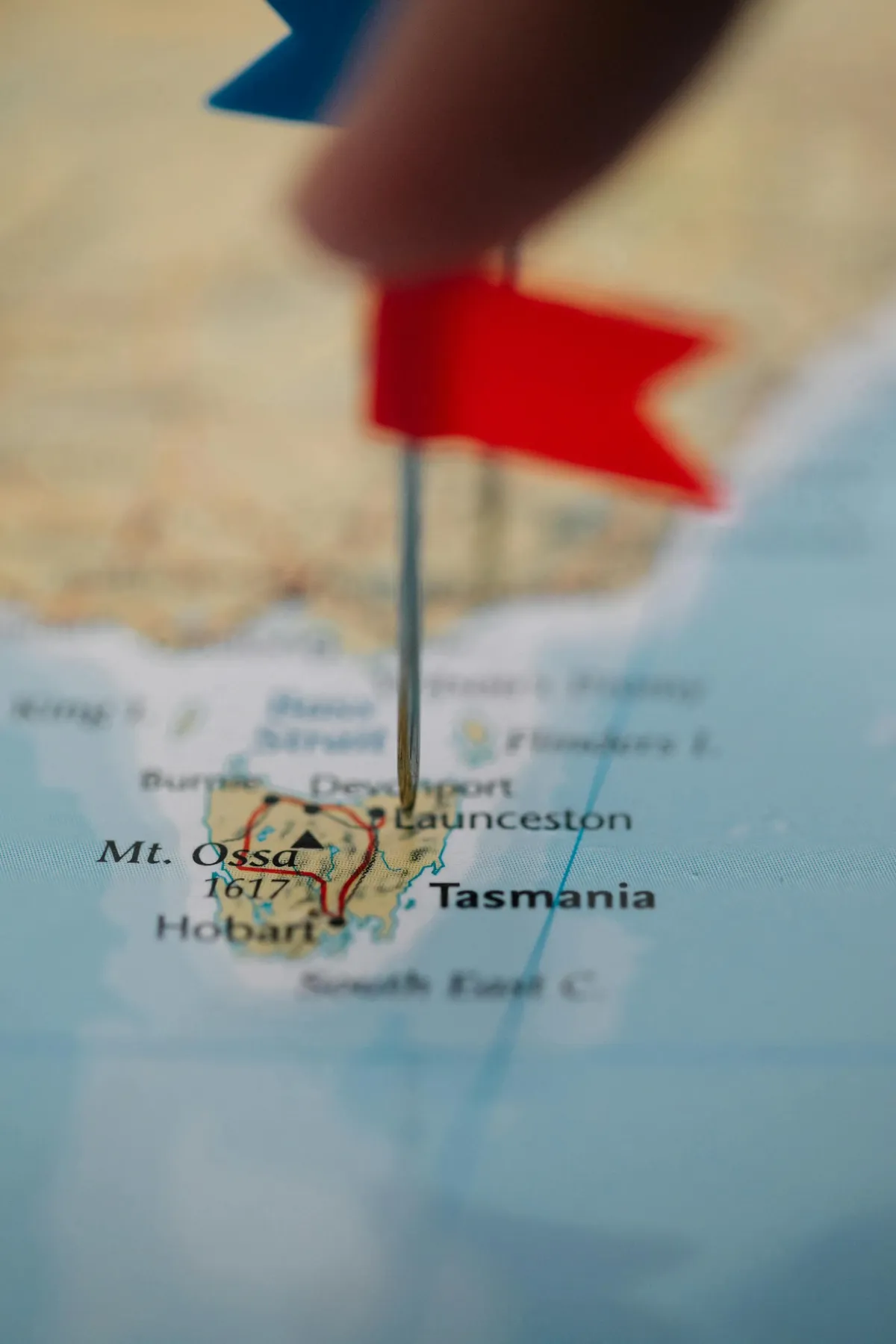 A pin above a map showing Hobart, one of the cities Aus Biz AI provides with AI Automation services