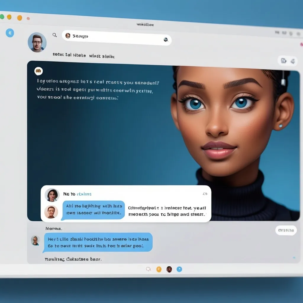 A girl talking to an AI chat bot