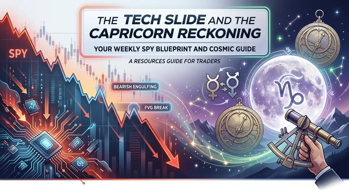 The Tech Slide and the Capricorn Reckoning: Your Weekly SPY Blueprint and Cosmic Guide