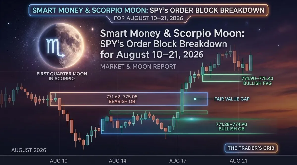 SPY Price Action Report Aug 10–14, 2026 | Fair Value Gaps, Order Blocks & Moon Energy