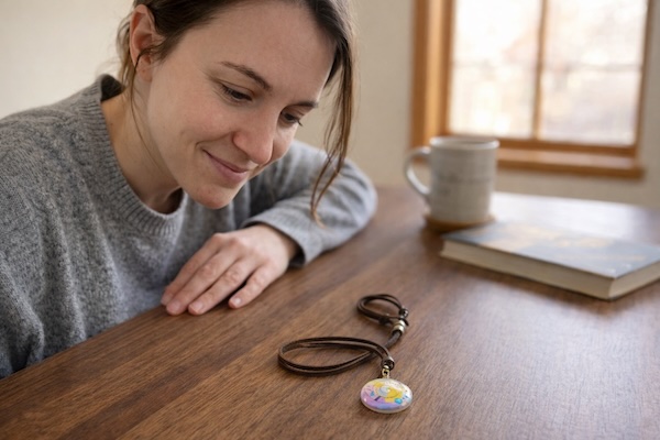 Touching FrequenCM visual for physical or emotional support