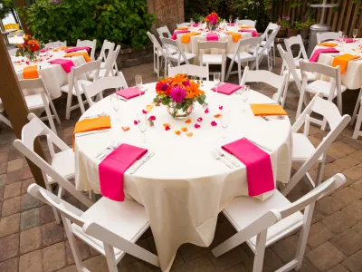 Fancy Fiesta event services for wedding showers, with vibrant table setup and decor in Midland, TX