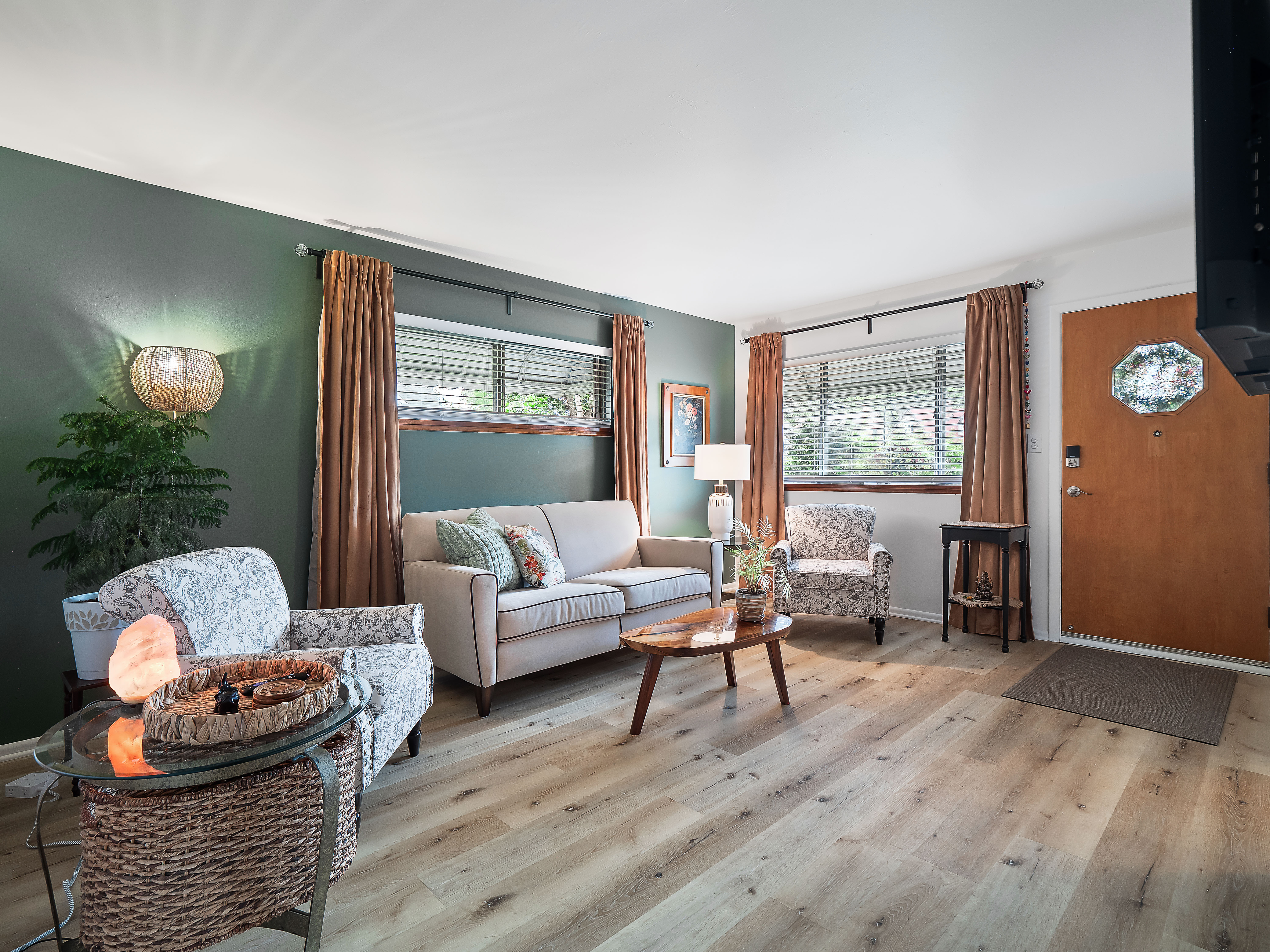 Therapy room with natural light and comfortable seating
