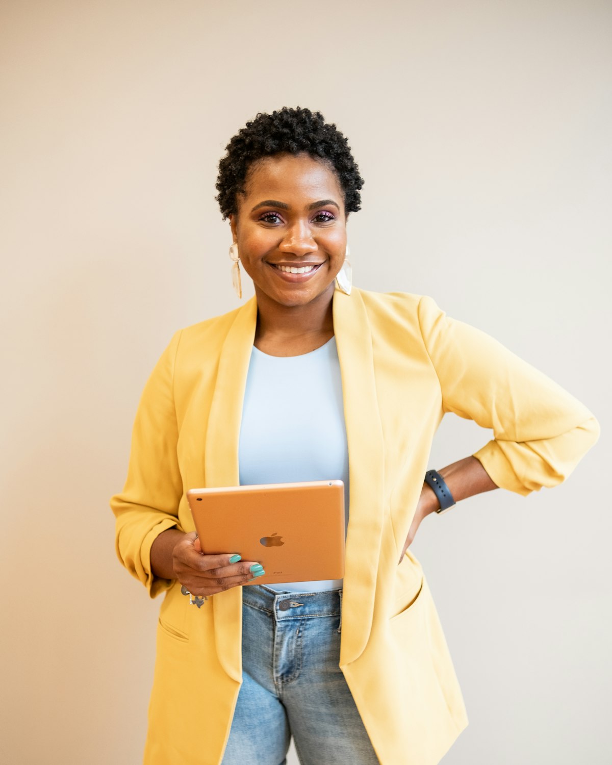 Confident smiling businesswoman in finance