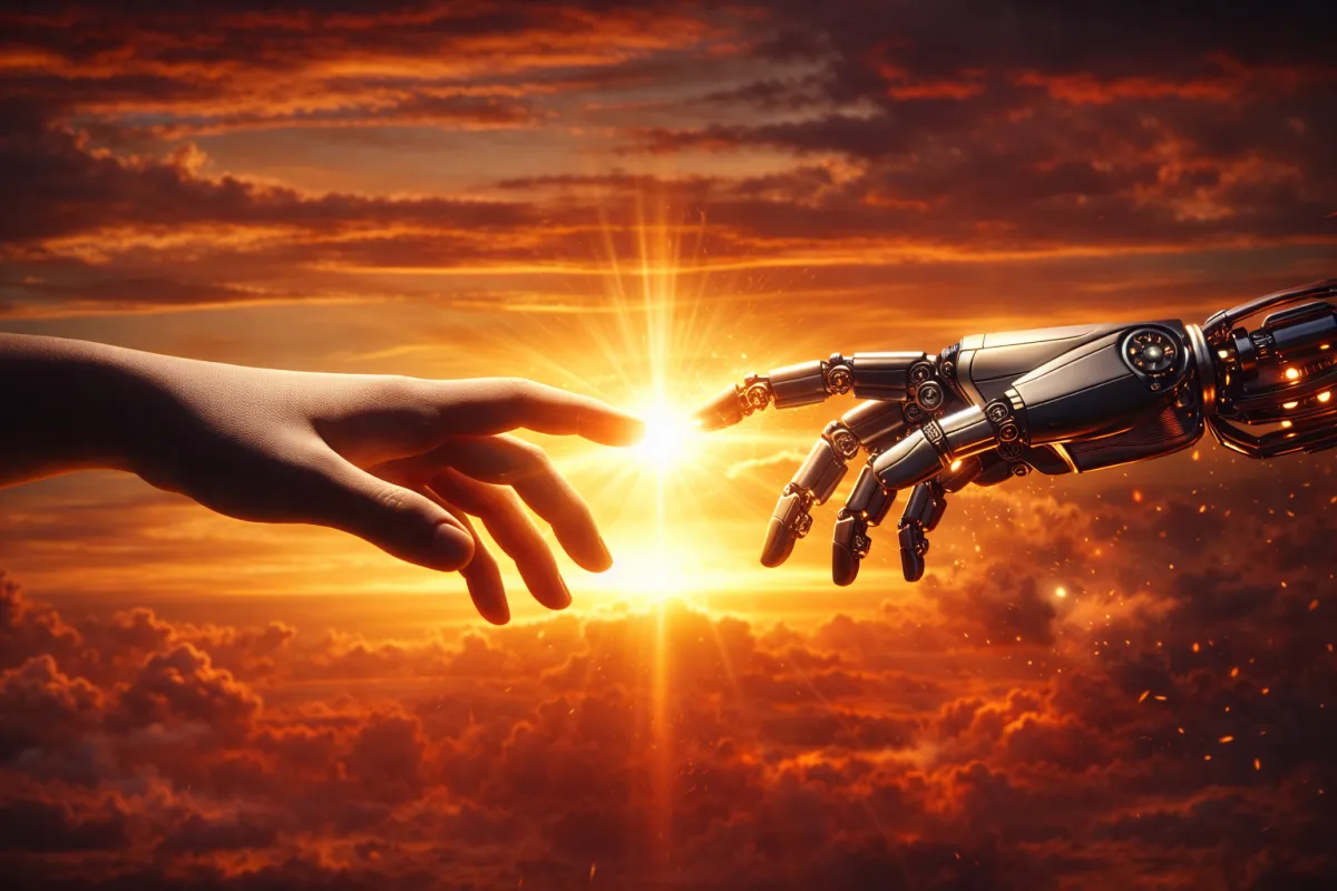 A professional team engaging in AI-driven strategy meeting, focusing on workforce automation