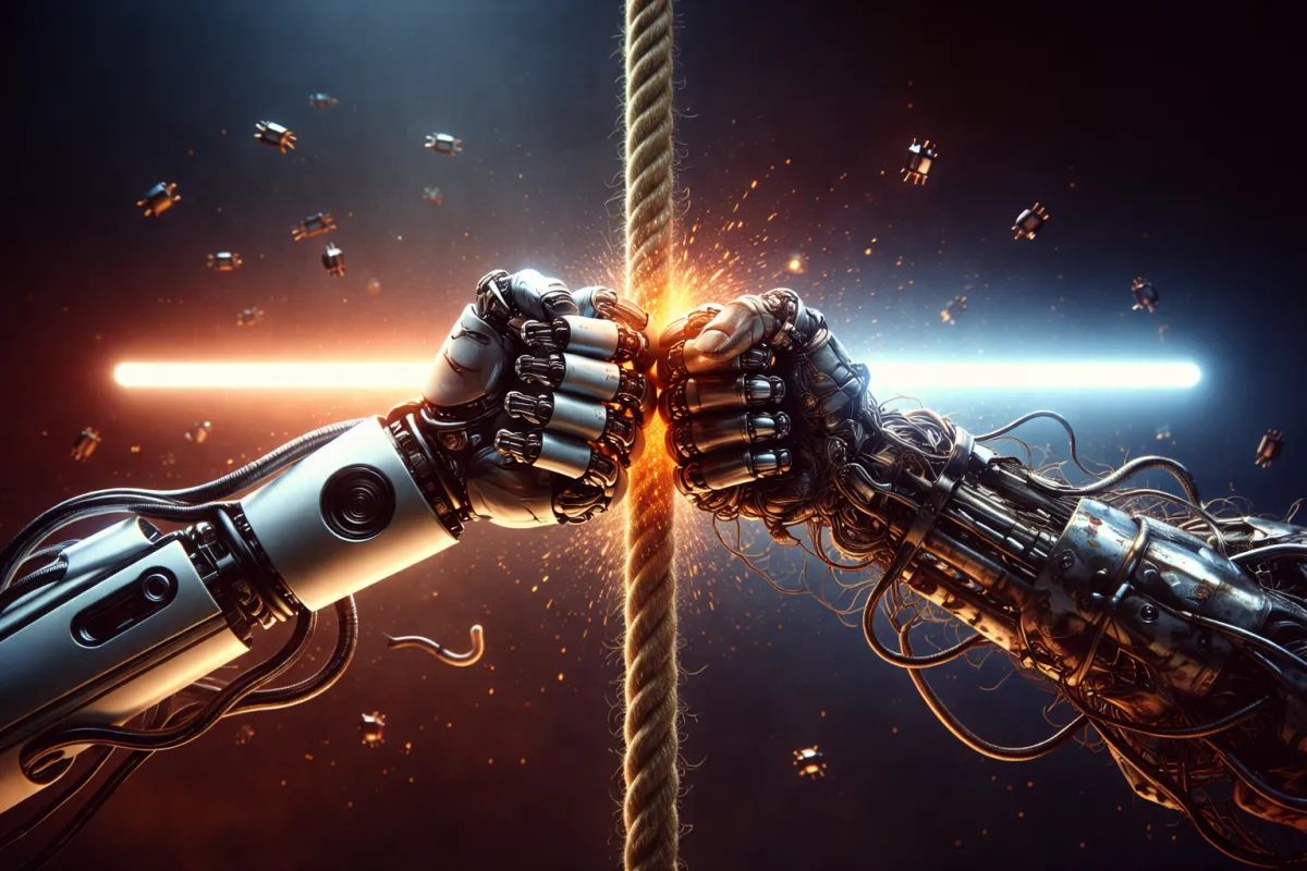 Corporate team discussing AI security automation in modern office