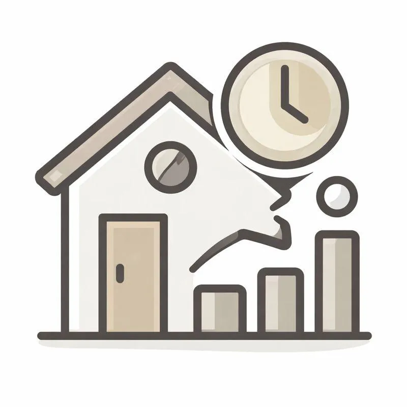 Illustration representing the traditional home listing process, including market exposure, pricing variability, and longer timelines.
