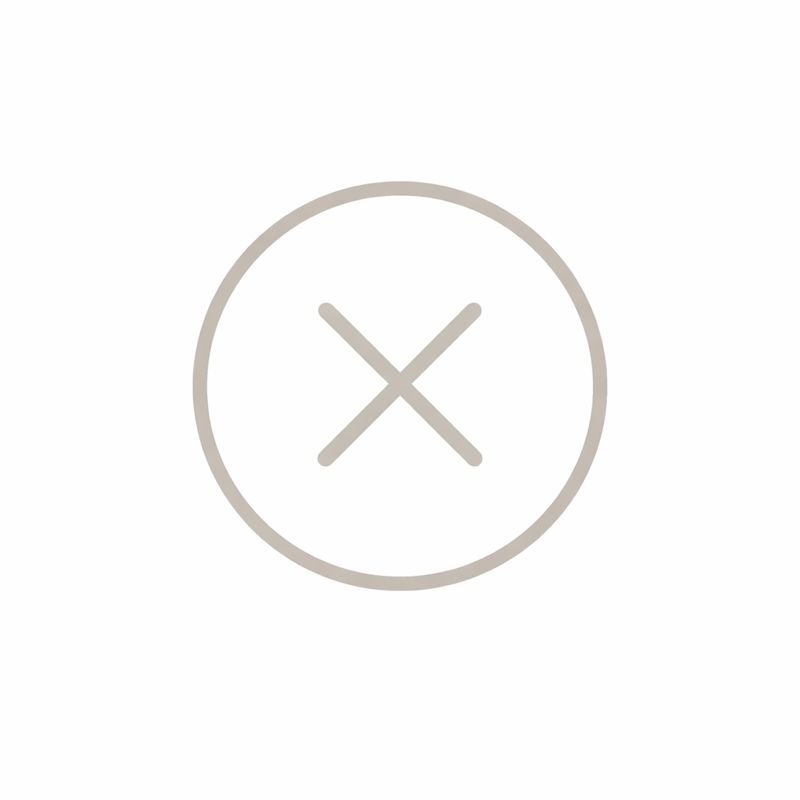 Circle outline with an X symbol indicating exclusion or not included